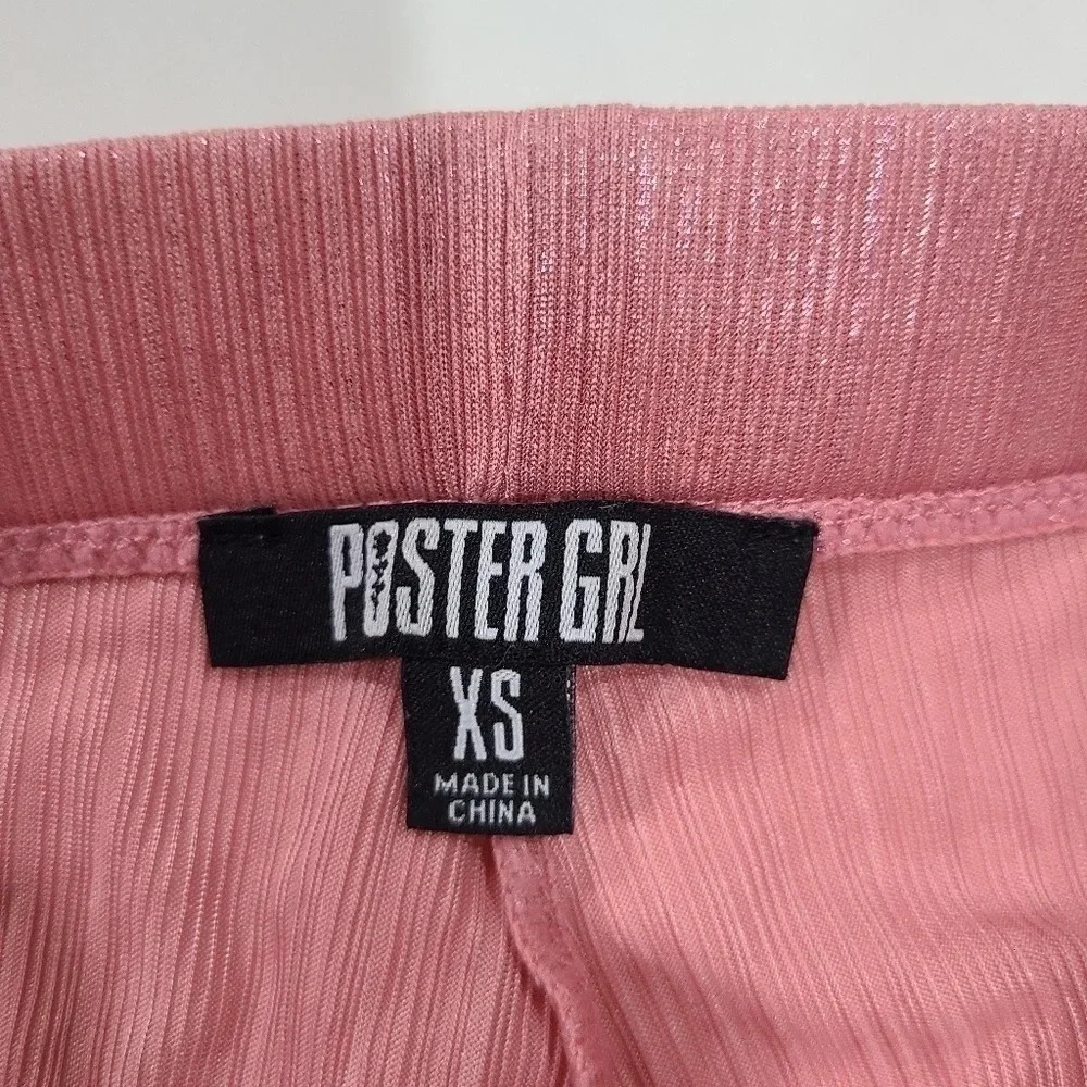 Poster Grl Size XS Disco‎ Pants Festival Rave Pink Shimmer Barbiecore Dolls Kill - Picture 10 of 11